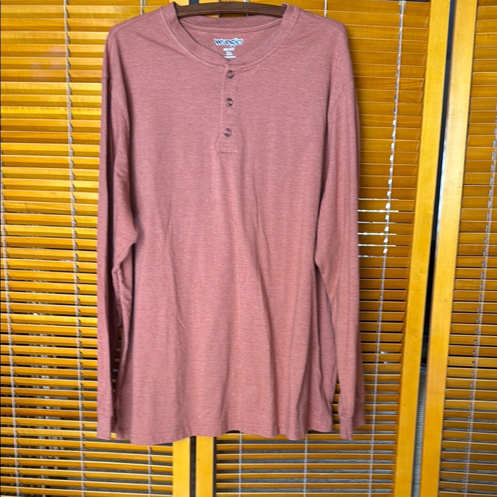 Wrangler burnt orange  Long Sleeve Henley